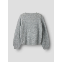 NAME IT Striktrøje Ogusse Grey Melange Hearts In Birch