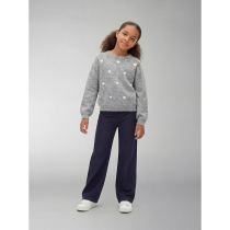 NAME IT Striktrøje Ogusse Grey Melange Hearts In Birch