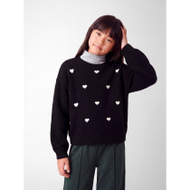 NAME IT Striktrøje Ogusse Black Hearts In Birch