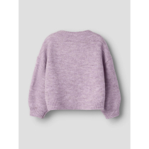 NAME IT Striktrøje Ogusse Mauve Shadows Birch Hearts
