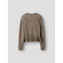 NAME IT Striktrøje Linda Taupe Gray