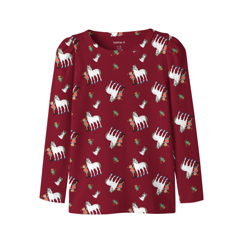 NAME IT Bluse Okka Pippi Red Dahlia