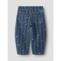 NAME IT Barrel Jeans Bella Medium Blue Denim Flowers