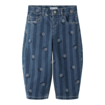 NAME IT Barrel Jeans Bella Medium Blue Denim Flowers
