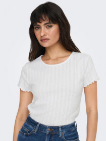 ONLY Hulmønster T-shirt Carlotta White