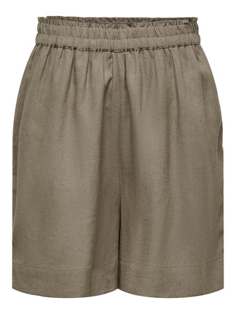 Only High Waist Hør Shorts Tokyo Brindle