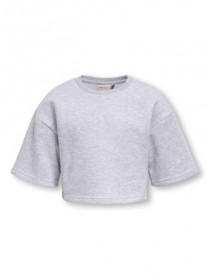 ONLY KIDS Kort Sweat T-shirt Fave Light Grey Melange