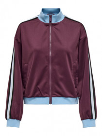 ONLY Track Zip Cardigan Warm Up Burgundy