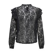 ONLY Blonde Bluse Karo Lace Black