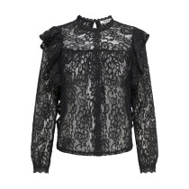 ONLY Blonde Bluse Karo Lace Black