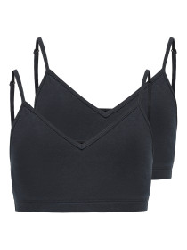 ONLY KIDS 2-Pak Vatteret BH Top Black 2-pack Black