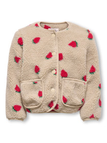 ONLY KIDS Teddy Jakke Hoky Silver Mink Strawberry