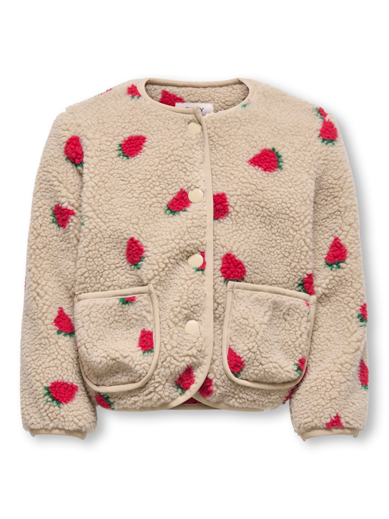 ONLY KIDS Teddy Jakke Hoky Silver Mink Strawberry
