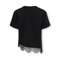 ONLY KIDS T-shirt Kamil Assymetric Black Lace