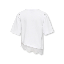 ONLY KIDS T-shirt Kamil Assymetric White Lace