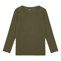 BIRKHOLM Rib Bluse Oliven Grøn
