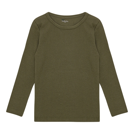 BIRKHOLM Rib Bluse Oliven Grøn