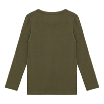BIRKHOLM Rib Bluse Oliven Grøn