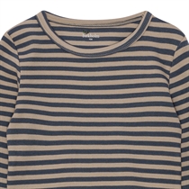 BIRKHOLM Stribet Rib Bluse Kashmir Brun & Skifer Grå