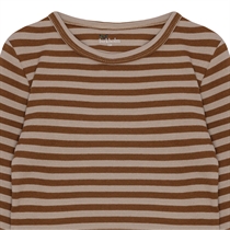 BIRKHOLM Stribet Rib Bluse Kashmir Brun & Varm Brun