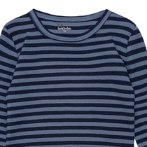 BIRKHOLM Stribet Rib Bluse Indigo Blå & Navy Blå