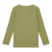 BIRKHOLM Rib Bluse Salvie Grøn
