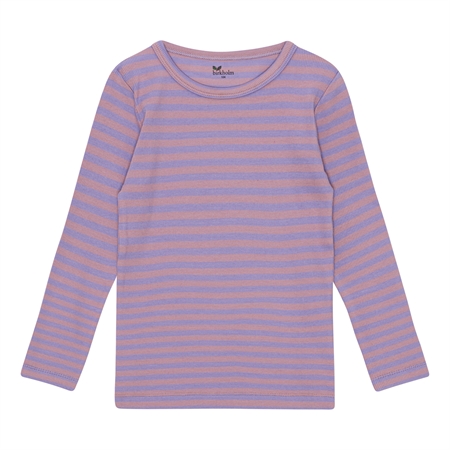 Billede af BIRKHOLM Stribet Rib Bluse Pastel Lilla & Skygge Rosa