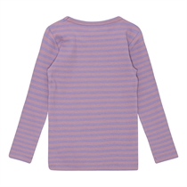 BIRKHOLM Stribet Rib Bluse Pastel Lilla & Skygge Rosa