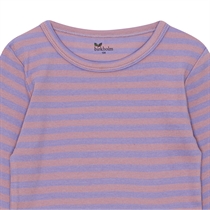 BIRKHOLM Stribet Rib Bluse Pastel Lilla & Skygge Rosa