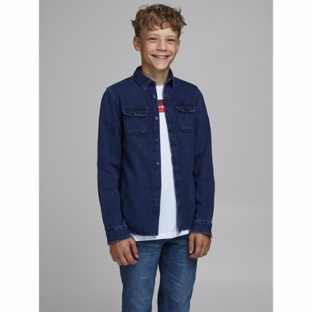 JACK & JONES Fløjls Skjorte Dark Blue Denim