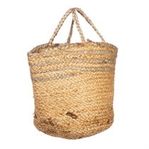 SASS & BELLE Jute Kurv Grey Stripe