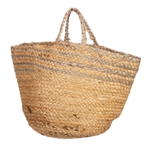 SASS & BELLE Jute Kurv Grey Stripe