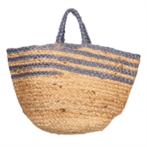 SASS & BELLE Jute Kurv Blue Stripe
