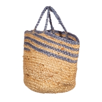SASS & BELLE Jute Kurv Blue Stripe