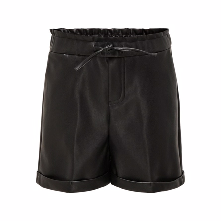 ONLY KIDS Imiteret Læder Shorts Cleo Black