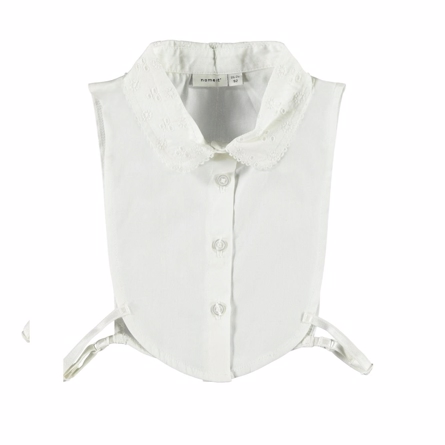 Billede af NAME IT Broderet Skjortekrave Roliga White