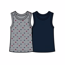 NAME IT 2-Pak Basis Tanktop Grey Heart