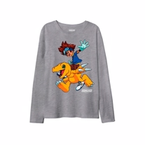 NAME IT Digimon Bluse Grey Melange