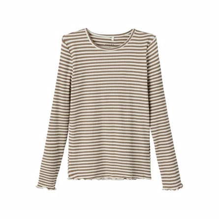 NAME IT Rib Bluse Vemma Stone Gray