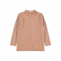 NAME IT Glimmer Mesh Bluse Resmi Cafe Au Lait