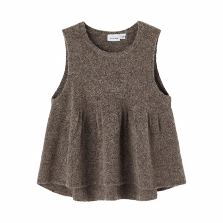 NAME IT Strik Vest Ribea Dark Grey