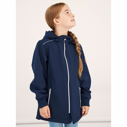 NAME IT Lang Softshell Jakke Alfa Dark Sapphire Blå