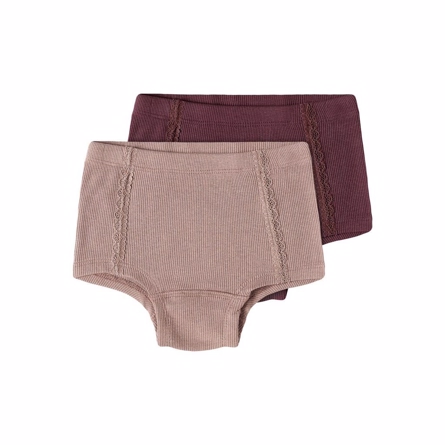 NAME IT 2-Pak Modal Tights Oliva Antler Grape