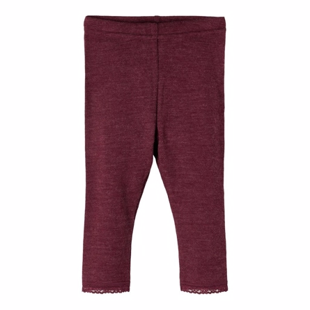 NAME IT Merinould Leggings Wang Red Mahogany