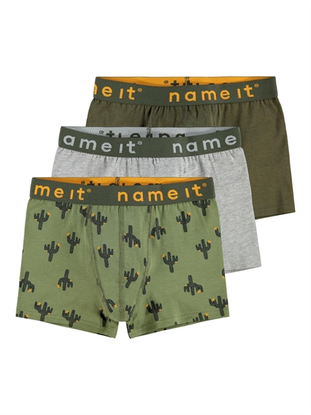 NAME IT 3-Pak Basis Boxershorts Olive Night Cactus