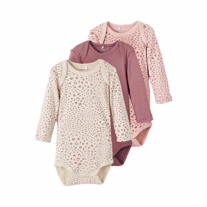 NAME IT 3-Pak Body Langærmet Leopard Rose Taupe