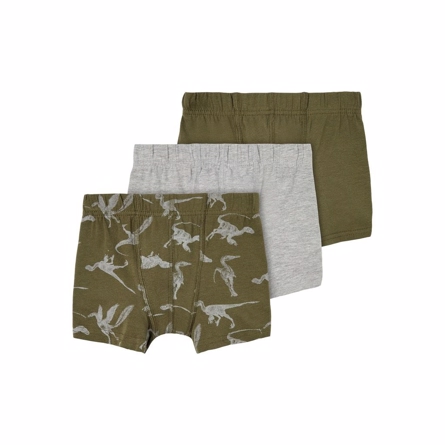 NAME IT 3-Pak Dino Tights Olive Night