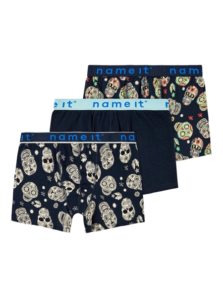 NAME IT 3-Pak Boxers Dark Sapphire Skulls