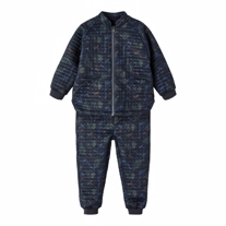 NAME IT Vandtæt Termosæt Quilt Dino Dark Sapphire
