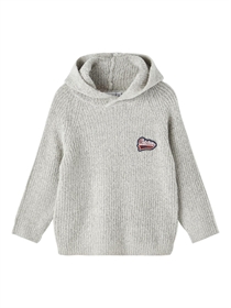 NAME IT Strik Hoodie Vithart Grey